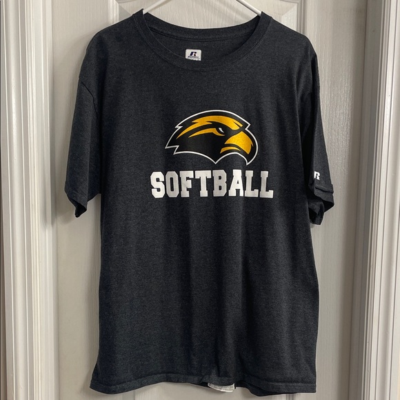 Charcoal Gray USM Softball T-Shirt with Eagle Logo - Picture 1 of 7